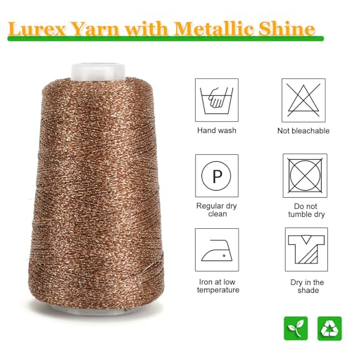Metallic Crochet Thread, 80g Lurex Yarn for Charms(Bronze) - color: Bronze