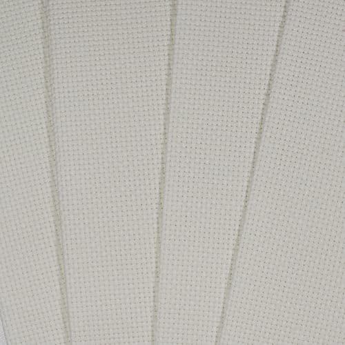 KCS 4 pc of 12" x 18" 14CT Counted Cotton Aida Cloth Cross Stitch Fabric (Antique White) - color: Antique White