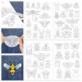 GLOBLELAND 4 Sheets Insect Water Soluble Embroidery Pattern 8.3×11.7 inch - color: Insect