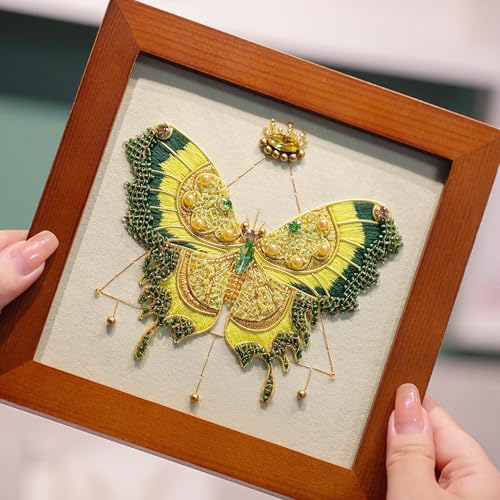 Bead Embroidery Kit for Adults with Instructions Video and Gift Box - color: Green - Easy