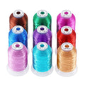 New brothread 9 Shiny Colors Metallic Embroidery Machine Thread Kit - color: 9 Metallic Colors -2