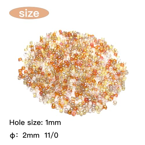 GLRXMX 2100Pcs Glass Beads 2mm Round Seed Beads for Jewelry Making - color: Creamsicle