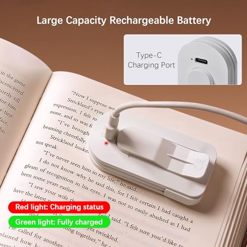 Choudao Rechargeable Book Light, Portable Reading Light,White - color: White