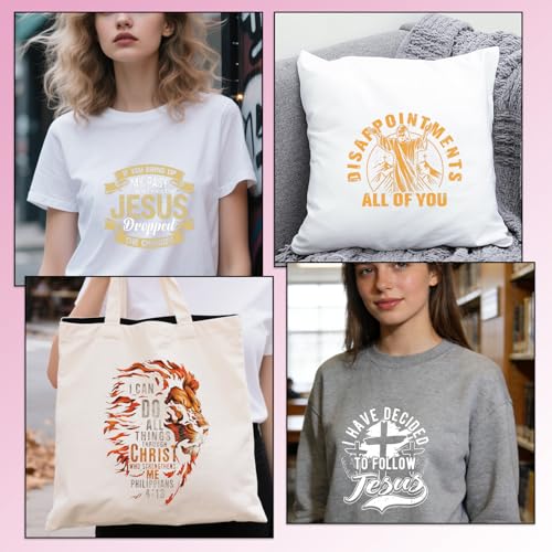 Rngmsi Dtf Transfers Ready to Press - 20 Pcs Christian Iron on Patches for T-Shirts, Bible Verse Iron on Stickers, Religious Heat Transfer Vinyl Decals for DIY Fabric Clothes Decor - style: Christian