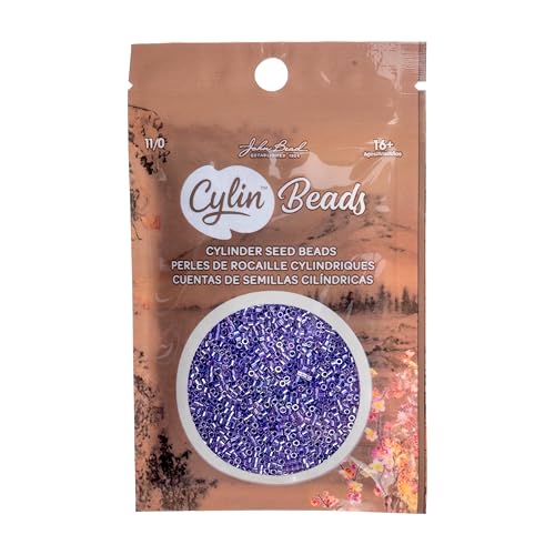 John Bead 25g Cylin Beads Lavender Gemdust 11/0 Glass Cylindrical Seed Beads for Jewelry Bracelets Necklaces Earrings Making Embroidery - color: Lavender Gemdust