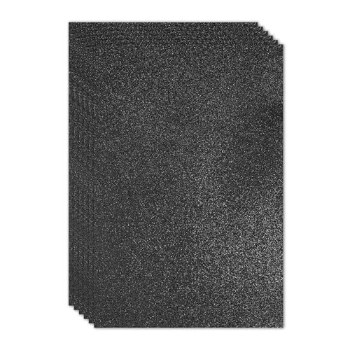 PATIKIL 2mm(1/10") Thick Non Adhesive Glitter Foam Sheet 16x24inch(40x60cm) Black, EVA Shiny Foam Board for Craft, 6 Pcs - color: Black
