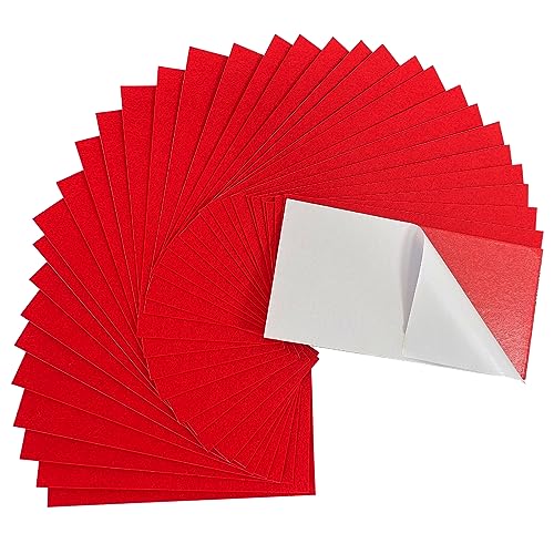 Jtnohx Self Adhesive Felt Sheets Adhesive Backed Felt Fabric Red 33Pcs - color: Red