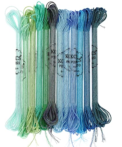 KCS 6-Strand Cross Stitch Metallic Variegated Pearl Shiny Embroidery Floss (12 Skeins # 3) - color: 12 Skeins # 3