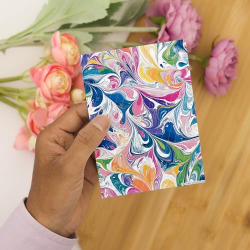 GOTO CLAY TOOLS Liquid Marble Clay Transfer Paper – 6 Pcs, Transfer Paper for Polymer Clay, Swirled Marble Polymer Clay Transfer Sheet for Jewelry Making - color: Liquid Purple Marble Clay