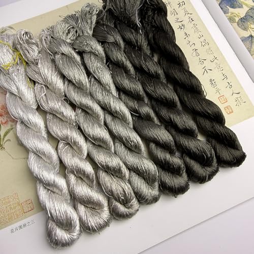 100% Mulberry Silk Embroidery Thread 7 Colors 110m Each (41) - color: 41