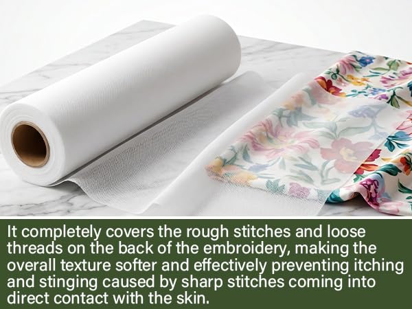 Soft & Cozy Embroidery Stitch Cover Stabilizer 12" x 10Yd, Fusible Backing