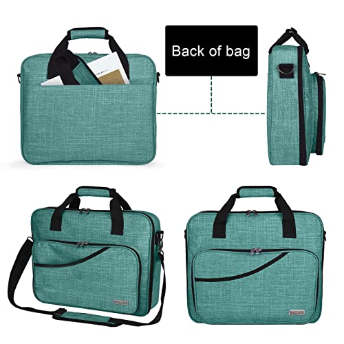 BAGLHER Cross Stitch & Embroidery Organizer Bag - Large Portable Project Storage with 3 Compartments, Travel Friendly Carrying Case for 11.2" Hoops, Threads, Supplies (Green) - color: green