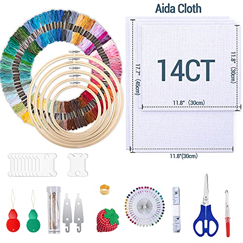LoDrid Embroidery Kit, Embroidery Project Bag with Embroidery Kit, Gray - color: Gray