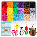 Pony Beads for Crafts, Keychain Making Kit Bead Pets DIY Crafts Jewelry Making Kit for Bracelets Bag Charm Necklaces Key Chains - color: rainbow color pony beads