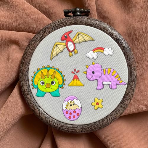 64Pcs Cute Dinosaur Water Soluble Hand Sewing Stabilizers - style: Dinosaur