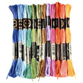 12 Skeins 6 Strands Rainbow Embroidery Thread Floss for Craft DIY - color: Rainbow Color