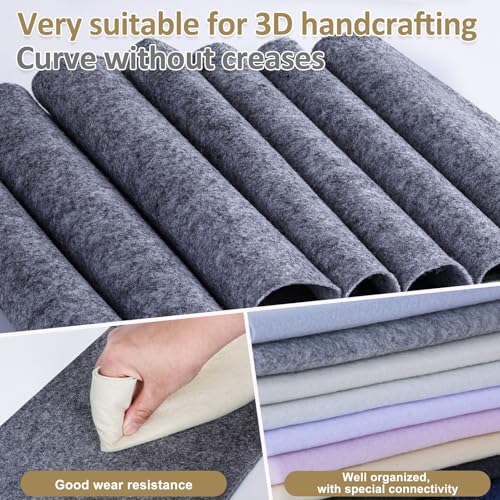 XSEINO 13 Rolls 8"x35" 1.4mm Thick Soft Felt Fabric Sheet 13 Assorted Black White Series Colors Felt Pack Pastel Felt Sheets for DIY Craft Sewing Squares Nonwoven Patchwork - color: Neutral Hues