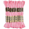 10 Skeins 87.5 Yards 6 Ply Variegated Hot Pink Embroidery Thread Segment Dyed Cross Stitch Floss Gradient Friendship Bracelet String Yarn Bulk for Sewing Making Jewelry Needlecraft Knitting - color: Hot Pink