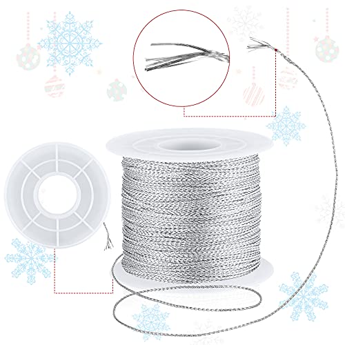 Shappy 440yards x 1mm Metallic Cord Tinsel Rope, Metallic Gold Silver - color: Metallic Gold Silver