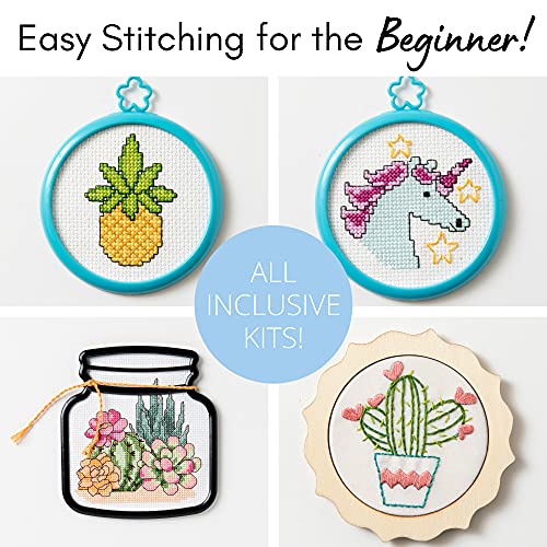 Bucilla 47816E My First Stitch Cross Stitch Kit, 3", Unicorn - style: Unicorn