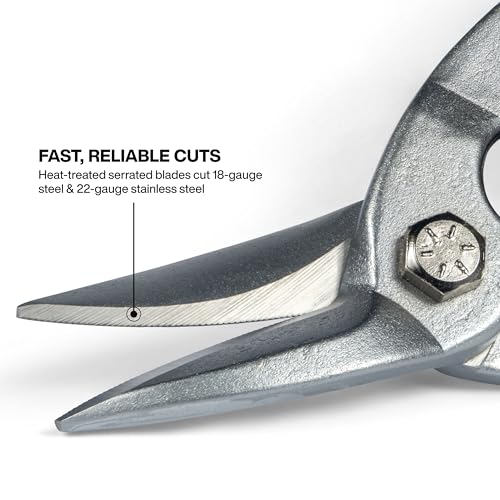 Klein Tools 1200L Metal Shears, Aviation Snips, Left Curvature - style: Left-Cutting