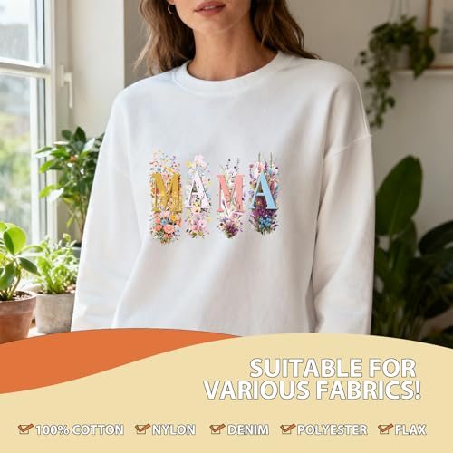 Dtf Transfers Ready to Press - 20Pcs Mother's Day Iron on Transfers for Tshirts, Floral Mama Iron on Decals Patches, Flower Mama Heat Transfer Stickers for Clothes Pillows Bag DIY Crafts - color: Mama 554