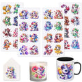 32 PCS Cute Unicorn with Flowers UV DTF Cup Wrap Stickers - style: Cute Unicorn with Flowers