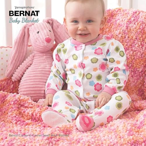 Bernat Baby Blanket Yarn, 3.5oz, Super Bulky 6 Gauge - White - Single Ball Machine Wash & Dry - color: White, size: 1 Pack, style: Baby Blanket