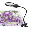 5D Diamond Painting Tools, LED Light with Magnifiers for Diamond Painting, 4X & 6X Magnifier LED Light with Clip and Flexible Neck, 5D Diamond Painting and Cross Stitch Tool Accessory Magnifier Lamp - color: Black