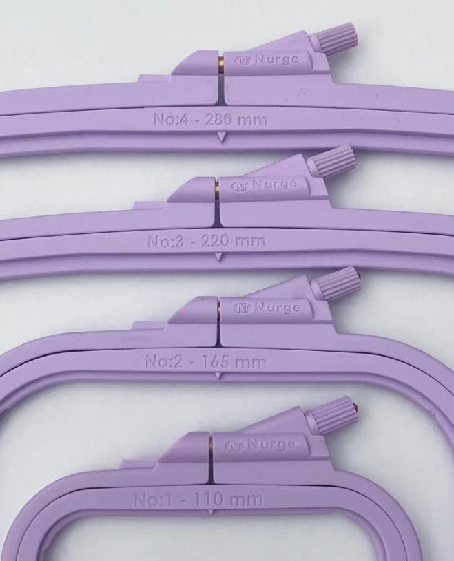 Nurge Square Embroidery Hoop - Plastic Cross Stitch Frame for Needlepoint & Embroidery - Adjustable Craft Hoop - Lilac - No:2 (Small) - color: Lilac, size: No:2 (Small)
