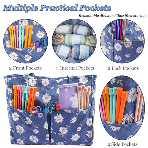 Crochet Bag Organizer Yarn Storage Organizer - color: Dark Blue