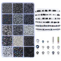 Black Seed Beads for Jewelry Making Glass Bugle Beads for DIY Craft - color: Black