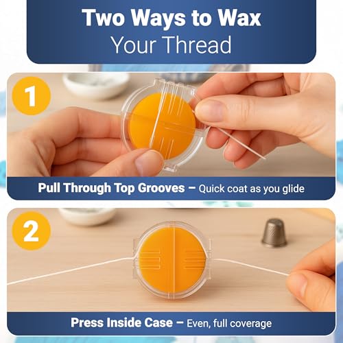 Thread Wax and Thread Conditioner - Contains Beeswax for Sewing and Gloss Threads Waxer. Magic Conditioner for Hand Sewing Embroidery. Hand Quilting Supplies to Strengthen and Reduce Knots - style: 1pk Beeswax