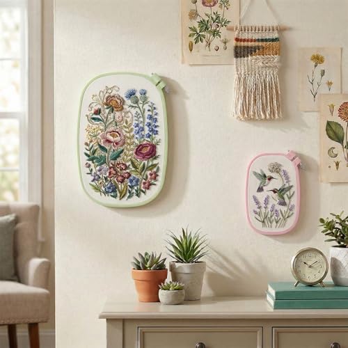 ZEYIYER 2Pcs Square Embroidery Hoop, Small Cross Stitch Hoop
