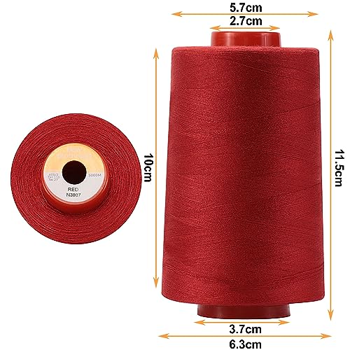 New brothread 4 Large Cones All Purpose Polyester Thread -Red - color: 4xRed