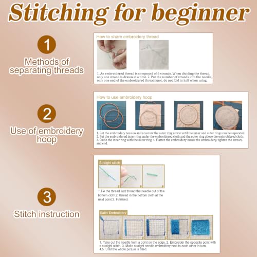 Mindsoft 3 Set Needlepoint Kit for Beginners with Hoop,Autumn Possum - style: Autumn Possum