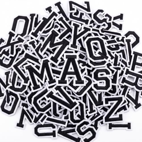Boao 104 Pcs Iron on Letters Patches for Fabric,Black - color: Black