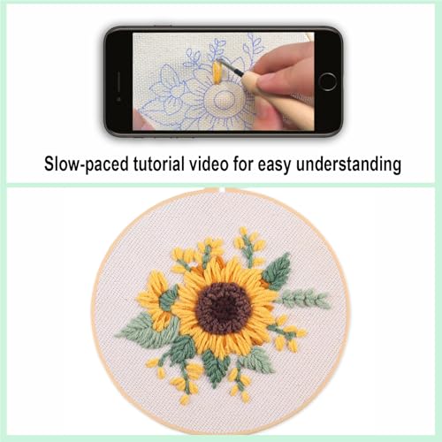 Myfelicity Punch Needle Kit, Punch Needle Kits Adults Beginner, Craft Decoration and Hobbies (Sunflower) - color: Sunflower