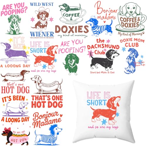 Sausage Dog Iron on Transfers Heat Transfer Viny 15pcs - color: Halloween