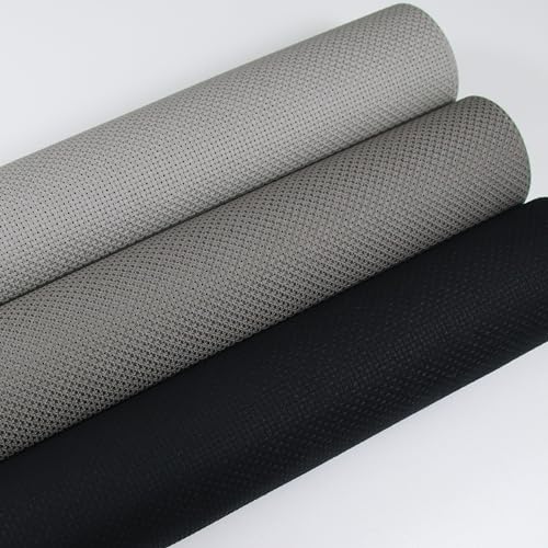 KCS 3 pc of 15" x 18"(38cmx45cm) Counted Cross Stitch Cotton Aida Cloth Needlework Rolled Fabric Box,14CT,Medium Grey+Dark Grey+Black - color: Medium Grey+dark Grey+black, size: 14CT