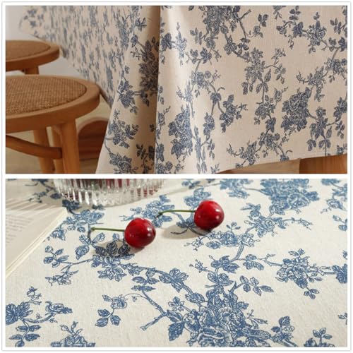 Linen Floral Fabric by The Yard 3 Yard by 62 Inch Width - color: Farmhouse Peony, size: 3 Yard