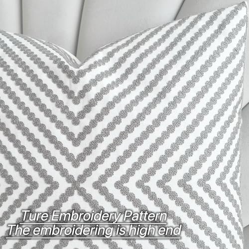 Slow Cow Embroidered Throw Pillow Cover 18 x 18 Inch Grey - color: Grey Dots, size: 18" x 18" (Pack of 1)