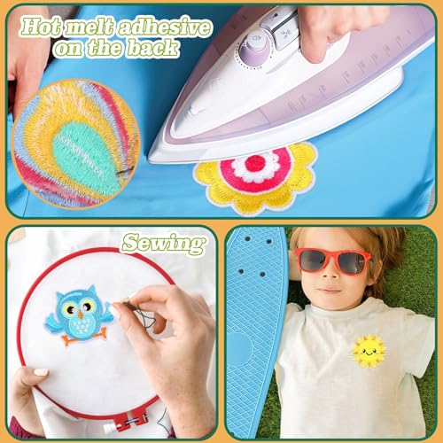 AUGSUN 36Pcs Spring Iron on Patches Garden Embroidered Sew Applique - style: Spring