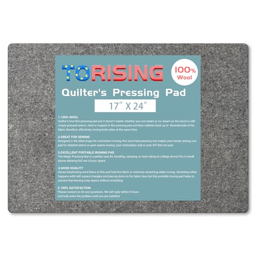 Wool Pressing Mat for Quilting 17”x24” - 100% Wool Heat Press Pad for Quilters Ironing - size: 17" X 24" Roll