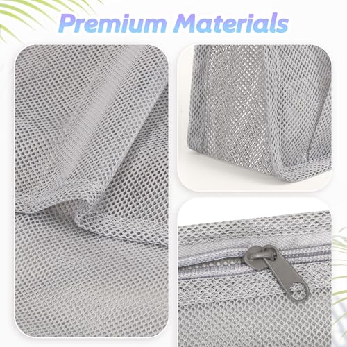 famichan Portable Mesh Shower Caddy Bag, Bathroom Shower Organizer Tote for College Dorm, Gym, Travel, Camping, Swimming, Dorm Room Essentials for Boys Girls - Gray - color: Gray