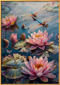 Leczany Cross Stitch Patterns Stamped Kit for Beginners | Embroidery Supplies DIY Craft Kit Needlepoint for Adults Starter | 11CT, 3 Strands | Lotus Pond Dragonfly 15.8x22.4 inches - color: 11CT Stamped kits, Lotus Pond Dragonfly 15.8x22.4 inches