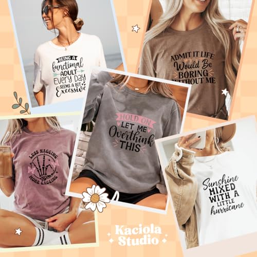 Kaciola 30 Sheets Sarcastic Quotes DTF Transfers Ready to Press, Humorous Iron on Transfers Stickers Funny Iron on Decals for T Shirts Hoodie DIY Crafts - color: Sarcastic