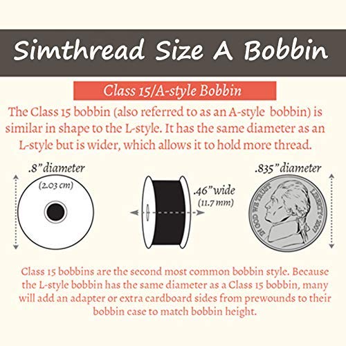 Simthread 144pcs Size A SA156 90WT Prewound Bobbin Thread - Black - color: 90wt Black