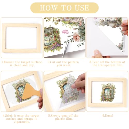 16 Pcs Garden Flower Rub-On Transfers for Furniture & Crafts - style: Flower Garden