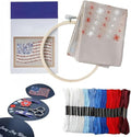 Red White & Bloom Embroidery Kit, US 250th Anniversary 365-Day Floral American Flag Cross Stitch Set for Beginners Adults, Veterans, Patriotic Craft Gift